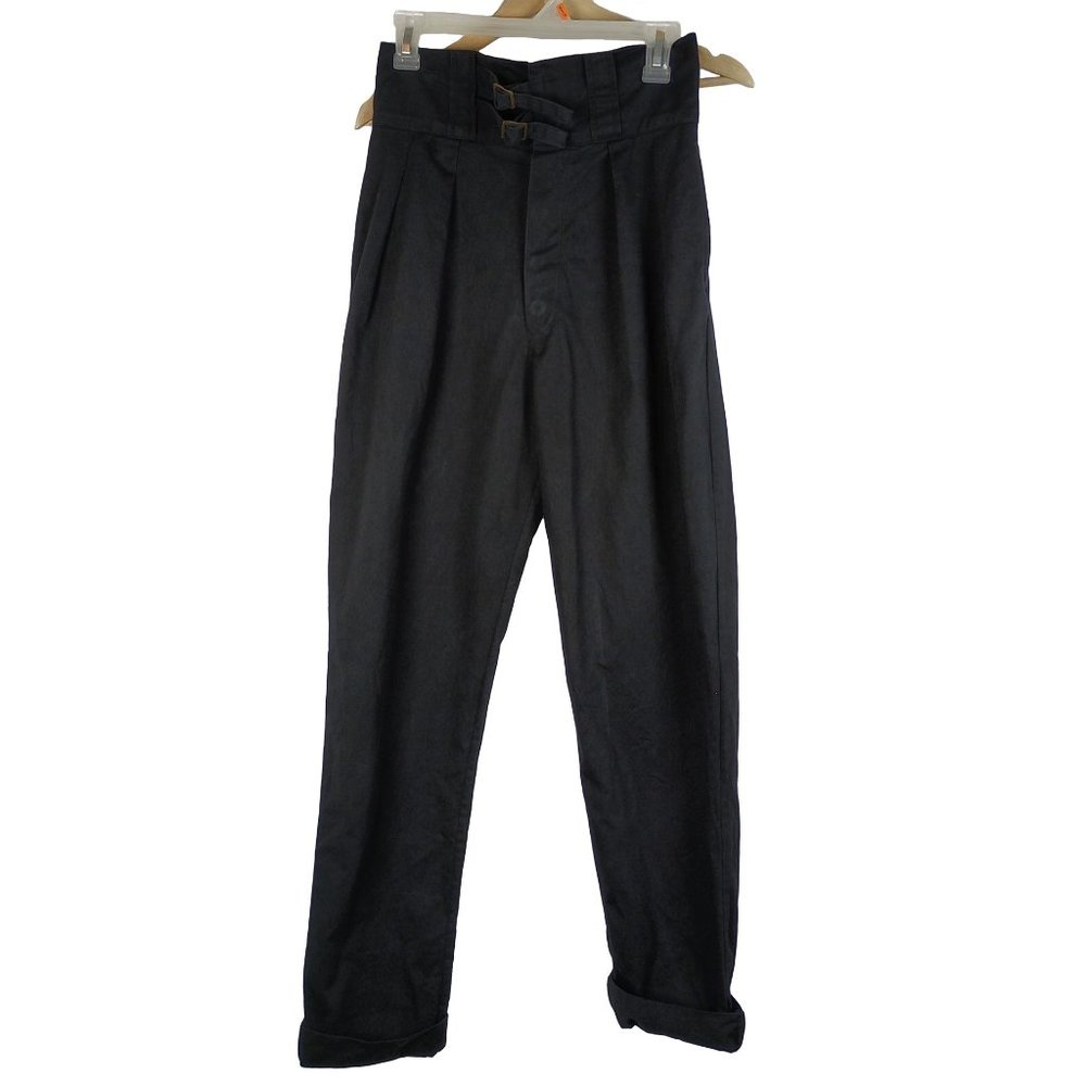 Doen Black High-Waist Pleated Trousers reposh - Picture 2 of 14